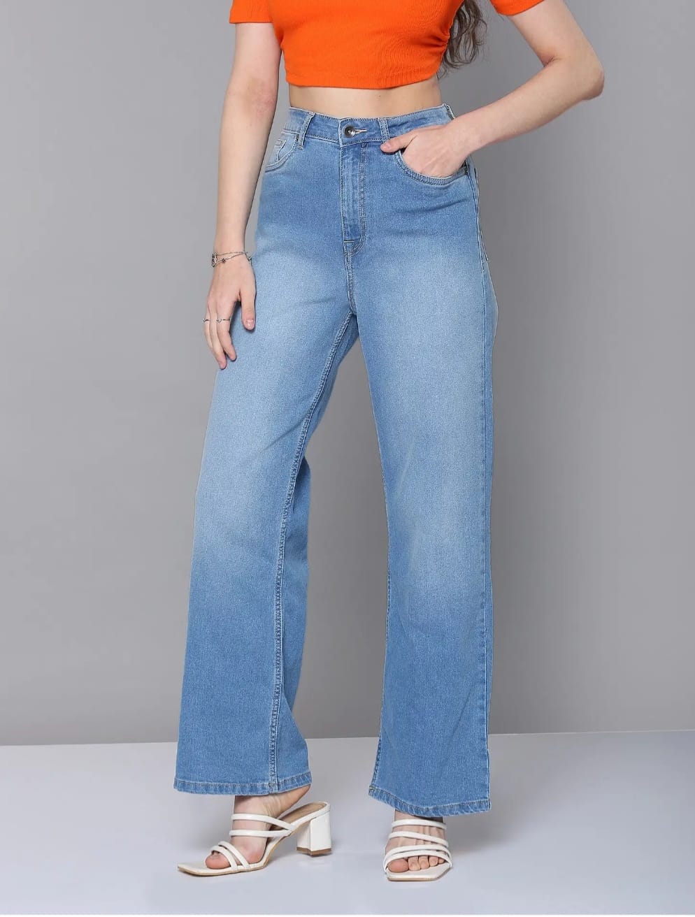 Straight Fit High Rise Jeans