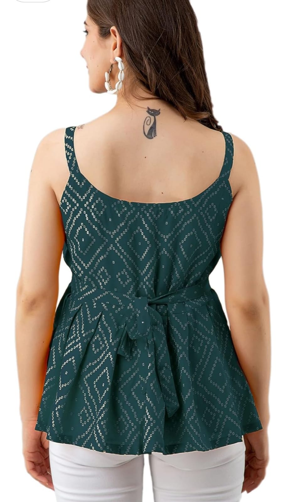 Women's Casual Printed Sleeveless Peplum Top