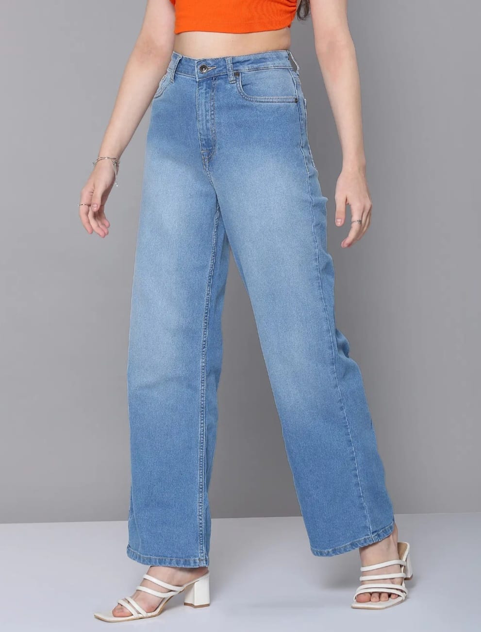 Straight Fit High Rise Jeans